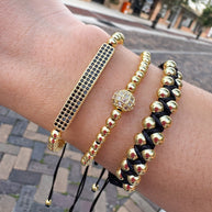 Pulseras Ajustables Doradas + Set