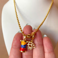 Venezuelan Greca and Faith Charms Necklace