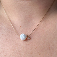 Pearl & Crystal Gold Necklace