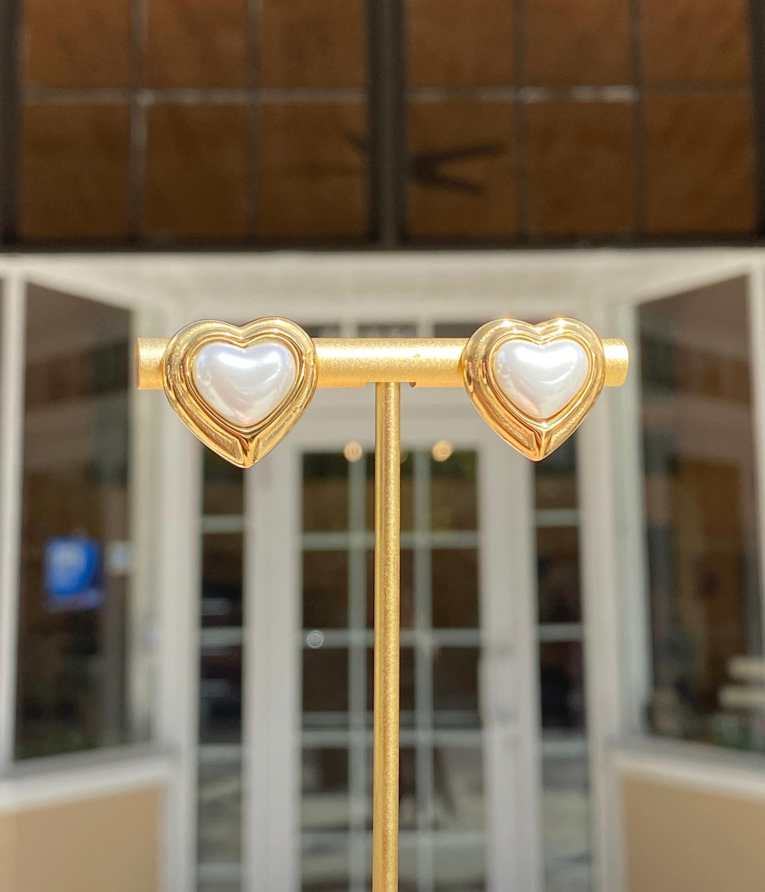 Mother Of Pearl Heart Earrings