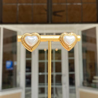 Mother Of Pearl Heart Earrings