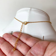Golden Steel Little Hearts & Zircons Y Necklace