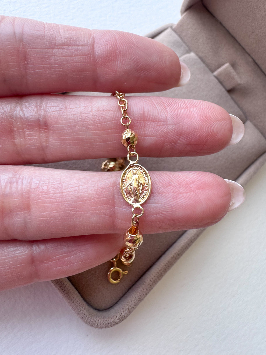 Golden Denario Style 18k Gold Bracelet
