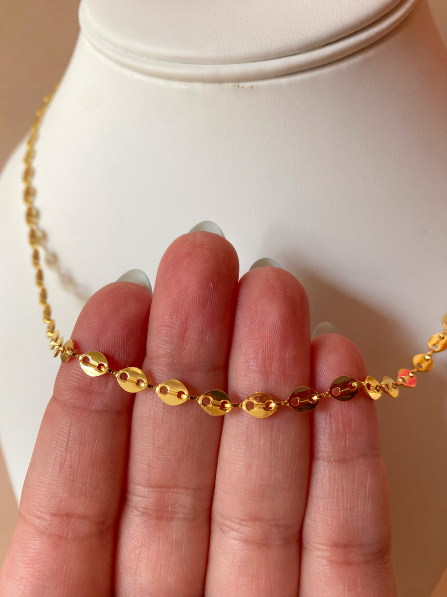 Little Flat Coffee Grain Necklace
