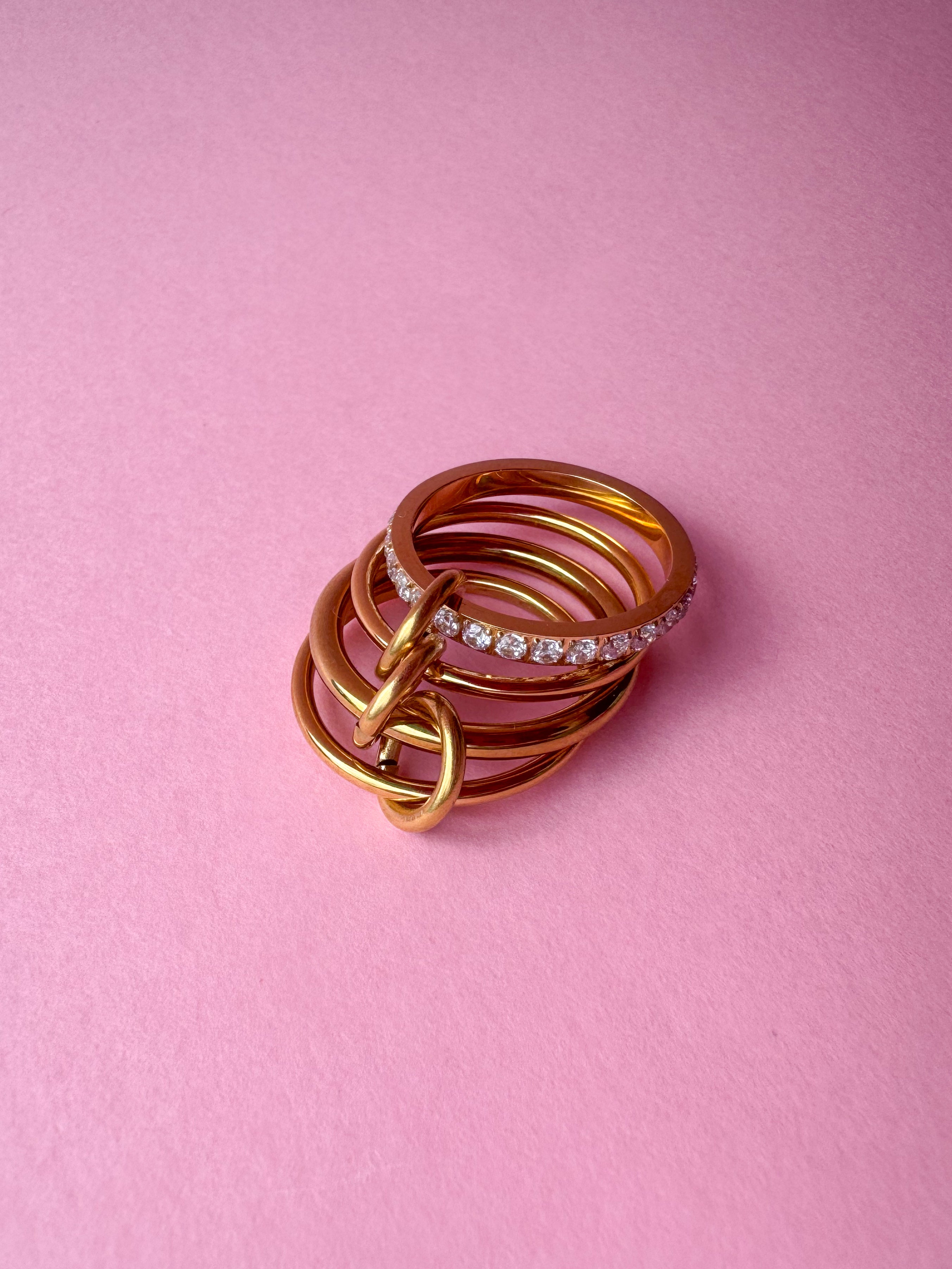4 Layers Golden & Little Zircons Ring
