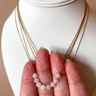 Multicolor Crystal Beads Thin Steel Necklaces