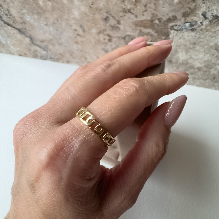 Mariner Link Cutout 18K Solid Gold Ring