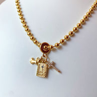 Bible, Angel and Cross 3 Charms in 1 Necklace