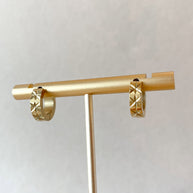 Golden Steel Diamont Cut Hoops