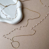 Large Pearls Golden Necklace
