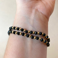 Black Crystal Mushroom Elastic Bracelet