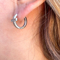 Silver Cross Hoops