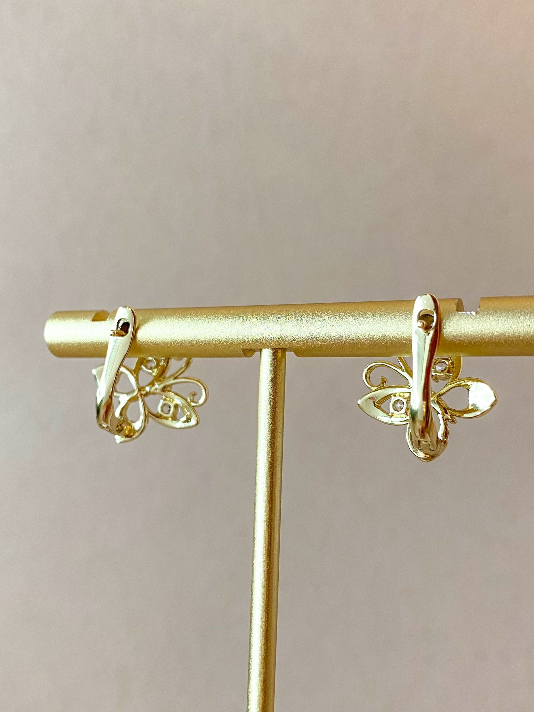 Butterfly Crystal Hoops