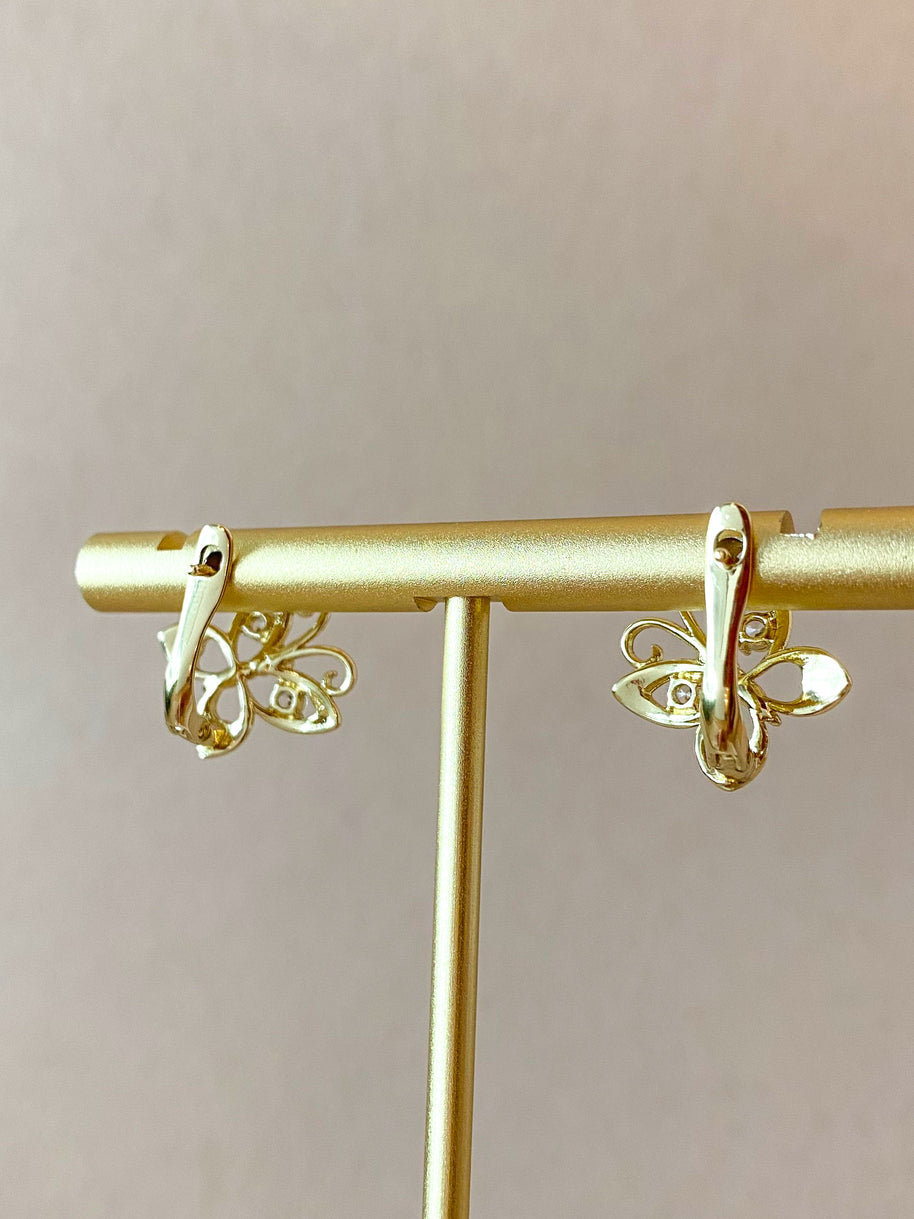 Butterfly Crystal Hoops