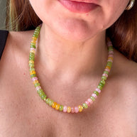Multicolor Turmaline Beads Necklace
