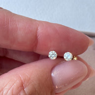 Lab Diamonds 18k Solid Gold 3mm Earrings