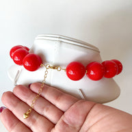 Red Acrylic Big Beads Necklace