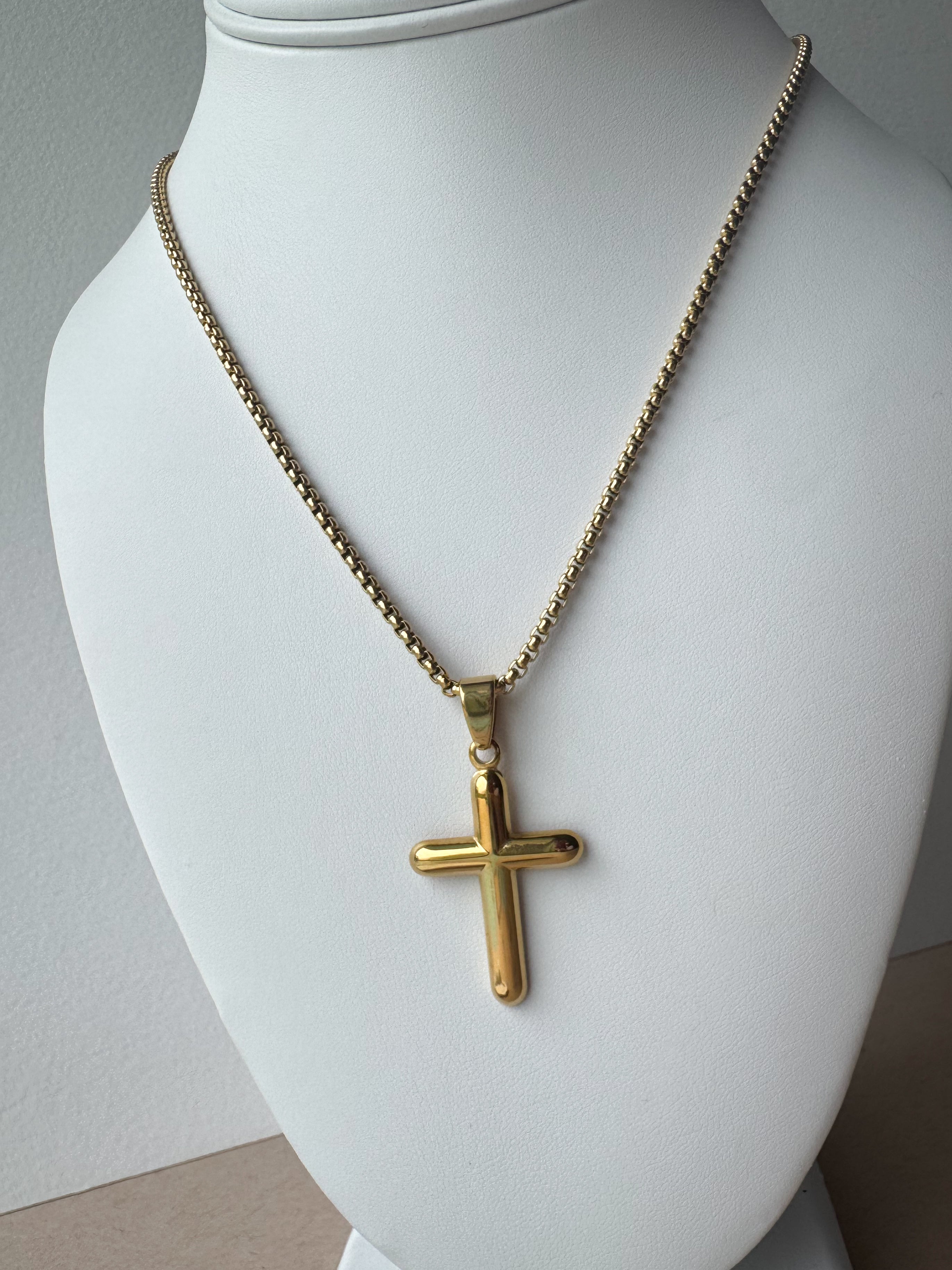Golden Cross Men Necklace