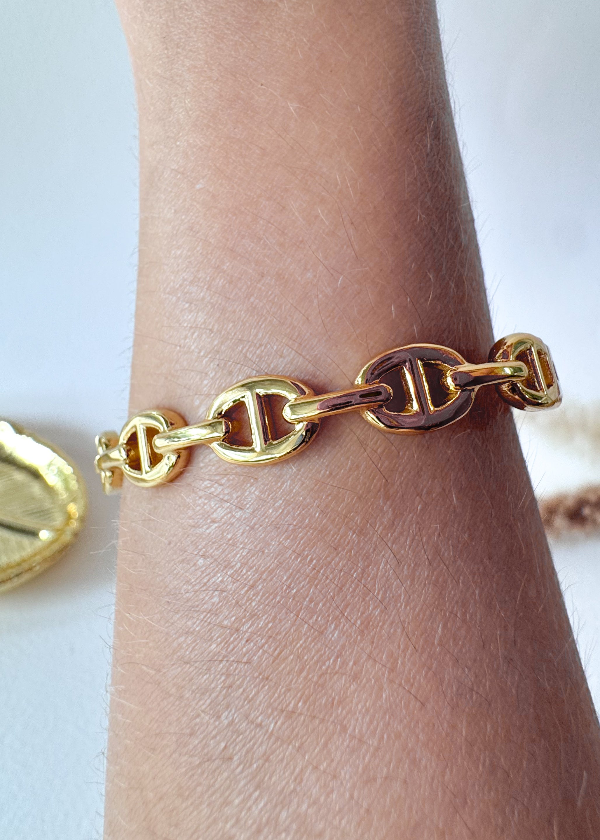 Puffed Mariner Rigid Steel Bracelet