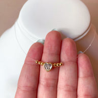 Little Crystal Heart Ghost Necklace