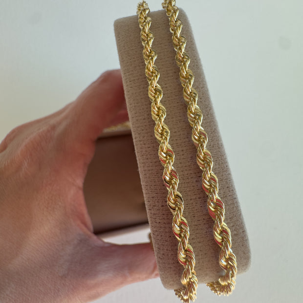 Men's Rope Classic Chain 14K Solid Gold Necklace
