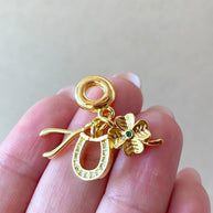 Lucky Trio Golden Charm