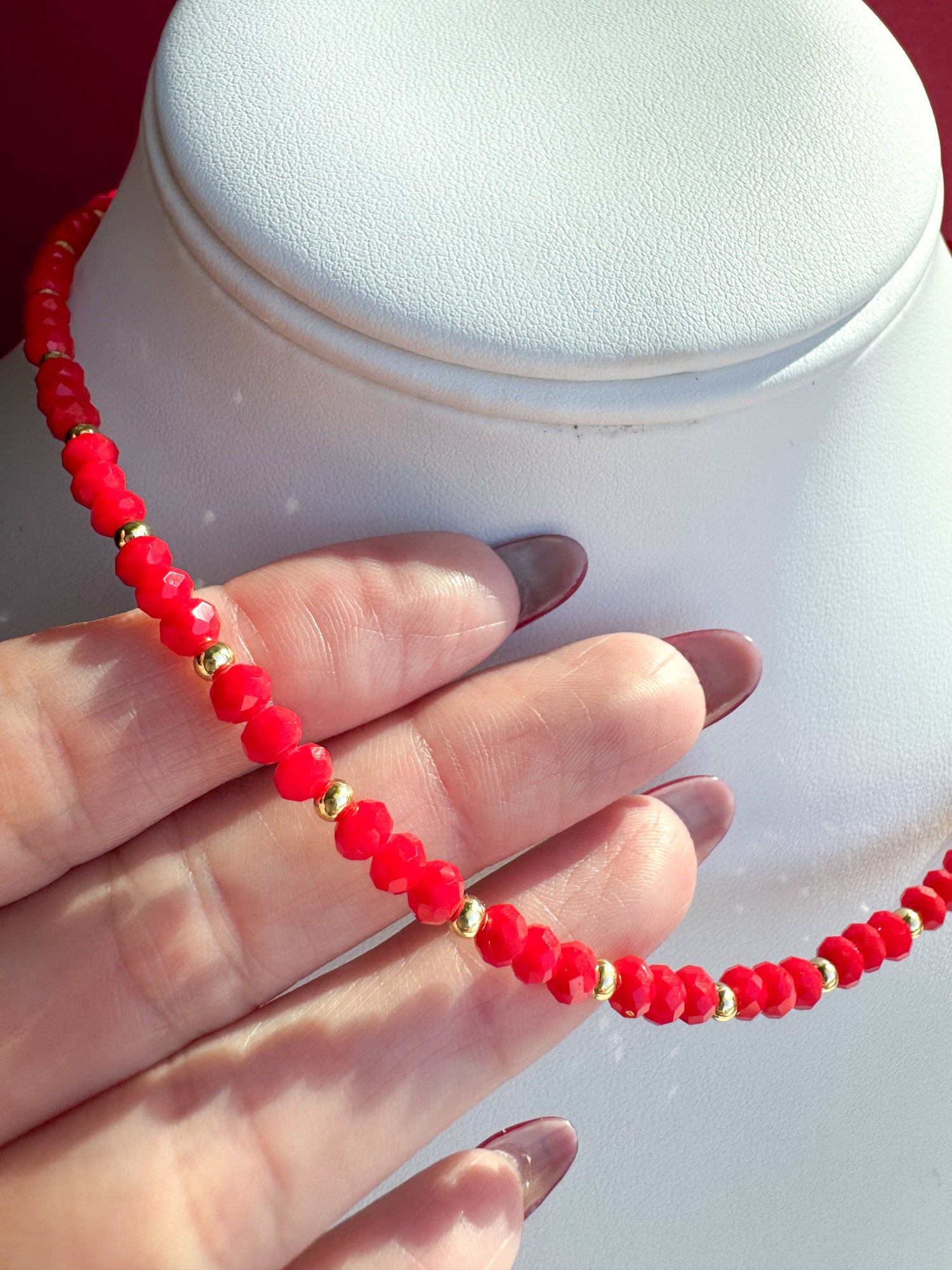 Cadena Beads Rojos