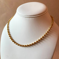 Plain Balls Pattern Golden Steel Necklace