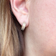 Silver & Gold Lines Steel Hoops