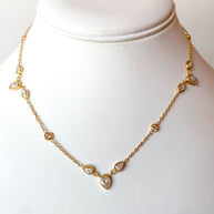 Golden Teardrop Style Steel Necklace
