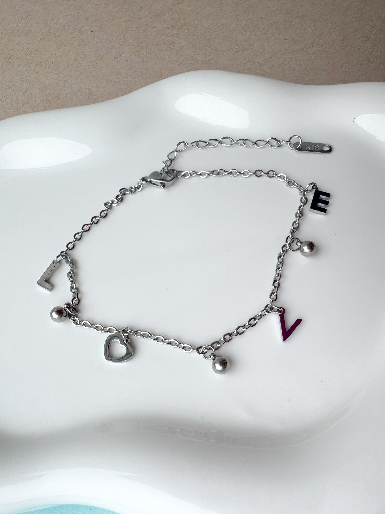 Love Silver Anklet