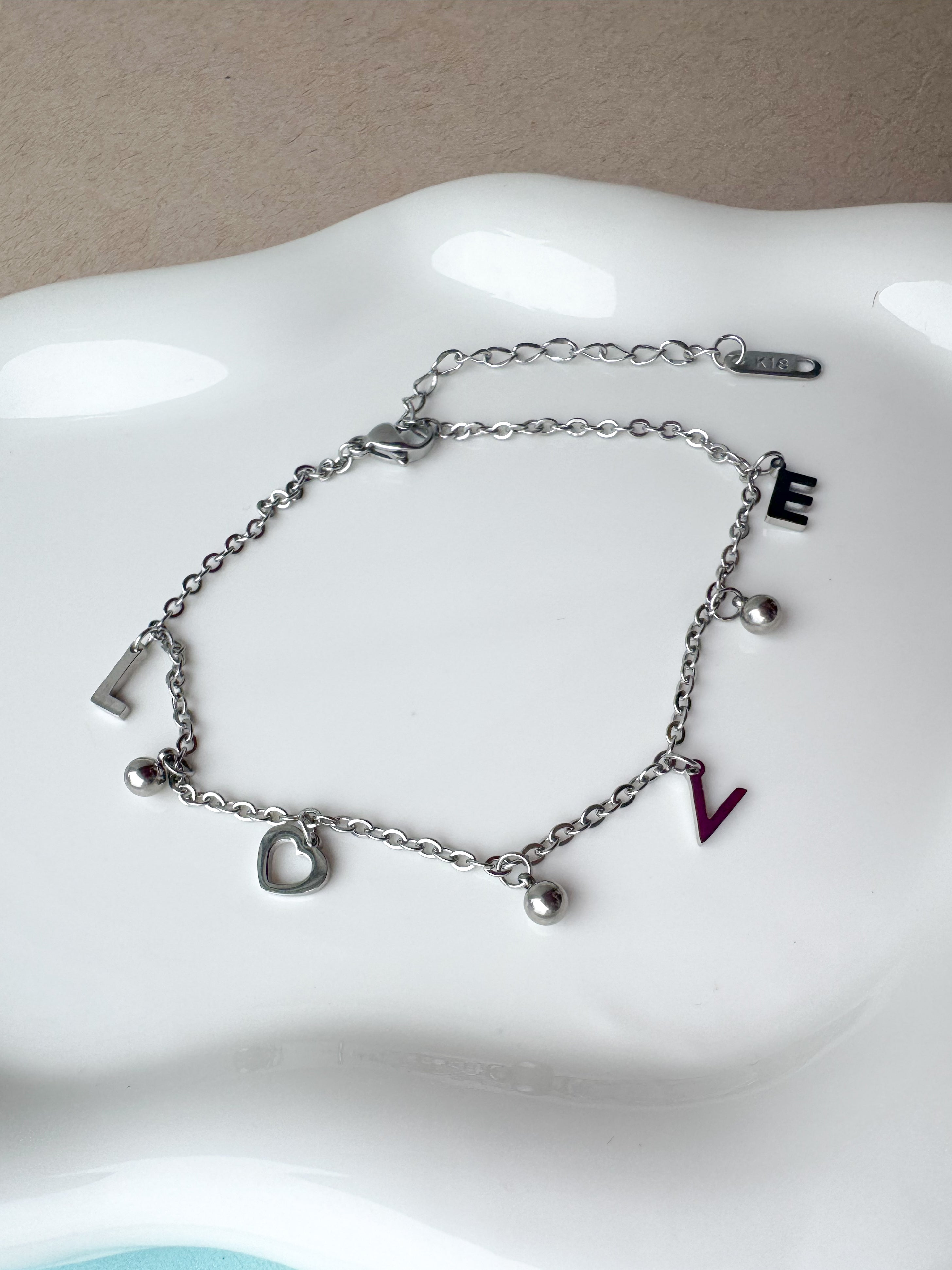 Love Silver Anklet