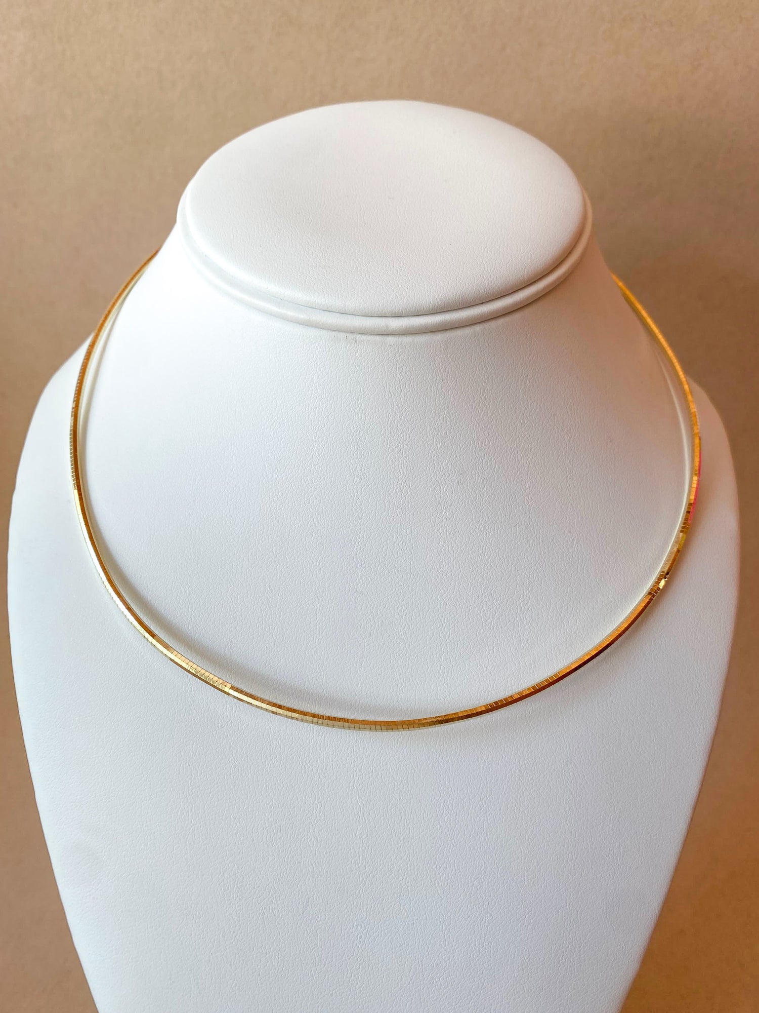 Plain Flat Golden Shiny Chain Style Necklace