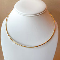 Plain Flat Golden Shiny Chain Style Necklace