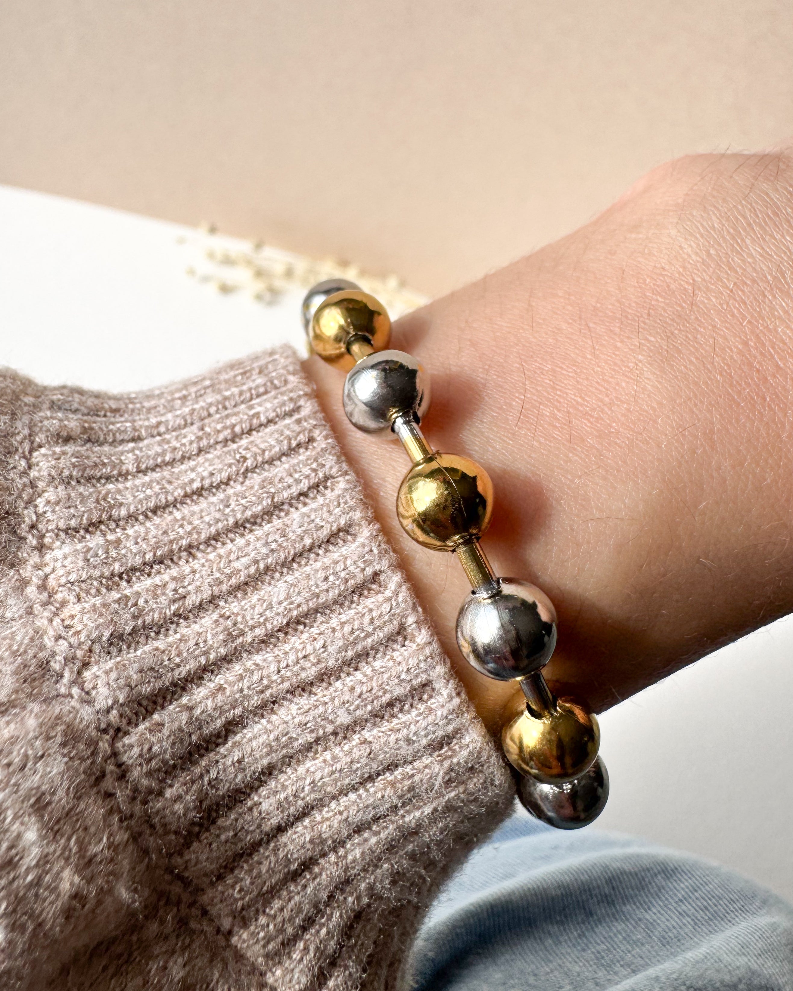 Silver & Gold Balls Bracelet