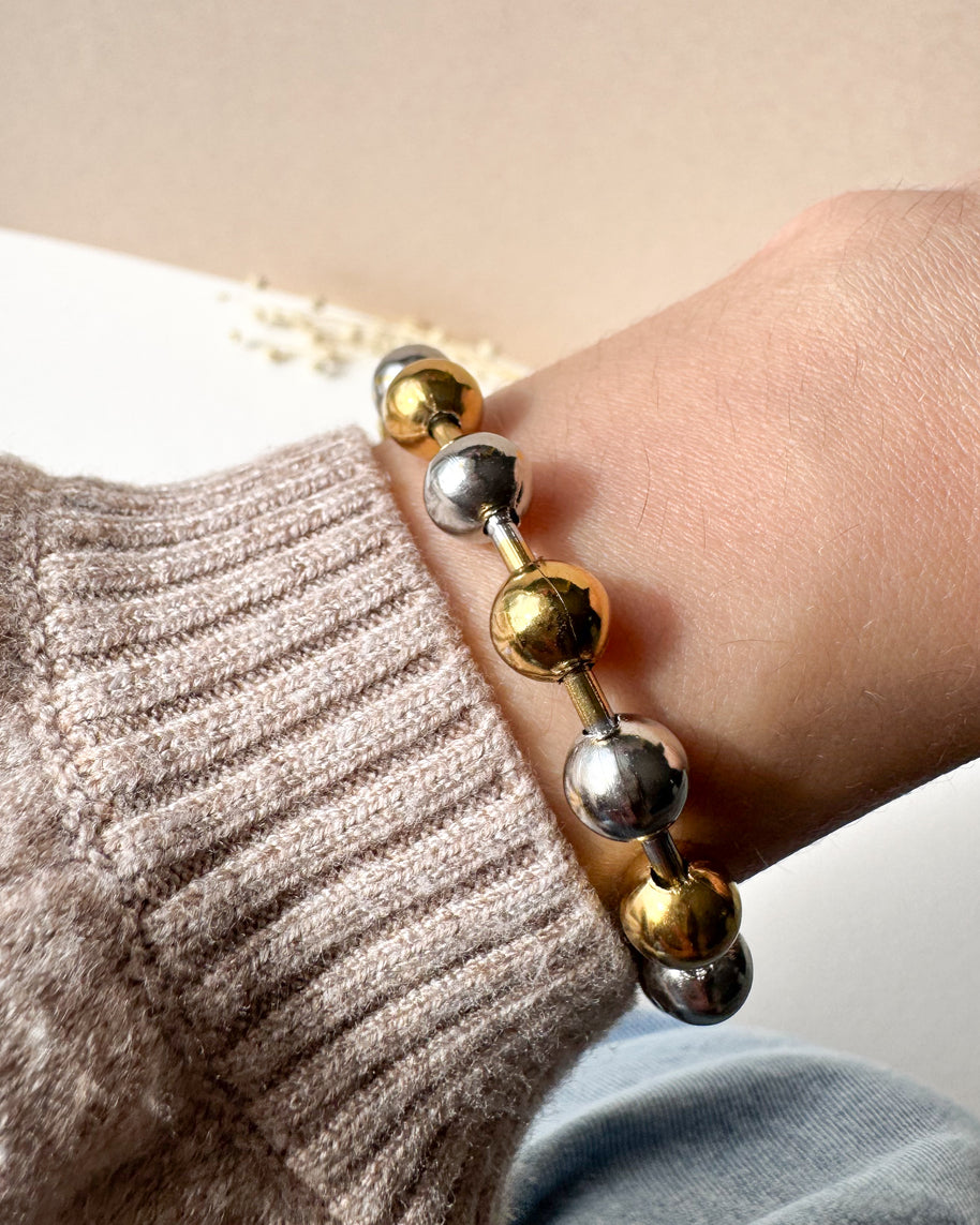 Silver & Gold Balls Bracelet