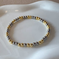 Plain 2 Gold 4mm Balls Bracelet