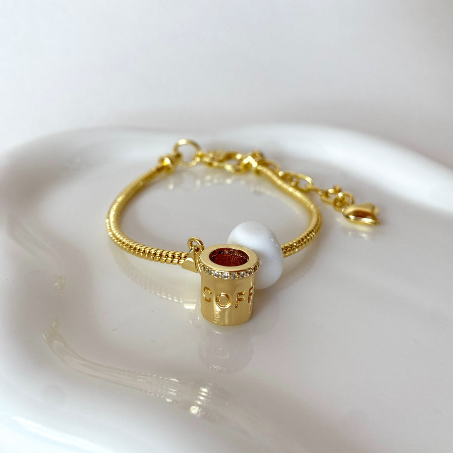 Coffee Cup and White Turkish Bracelet