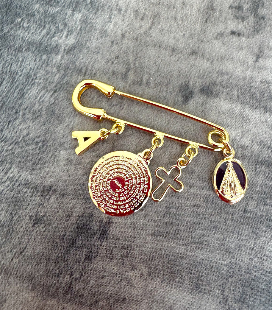 Broche para Bebe Inicial Dijes Religiosos