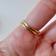Golden and Shiny Zircon 2 Ring Set