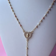 Guadalupe Heart Shape 3 Gold Rosary