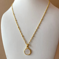 St. Benedict Medal Mother of Pearl Necklace