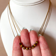 Multicolor Crystal Beads Thin Steel Necklaces