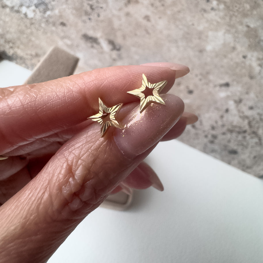 Stars Topitos 18K Solid Gold Earrings