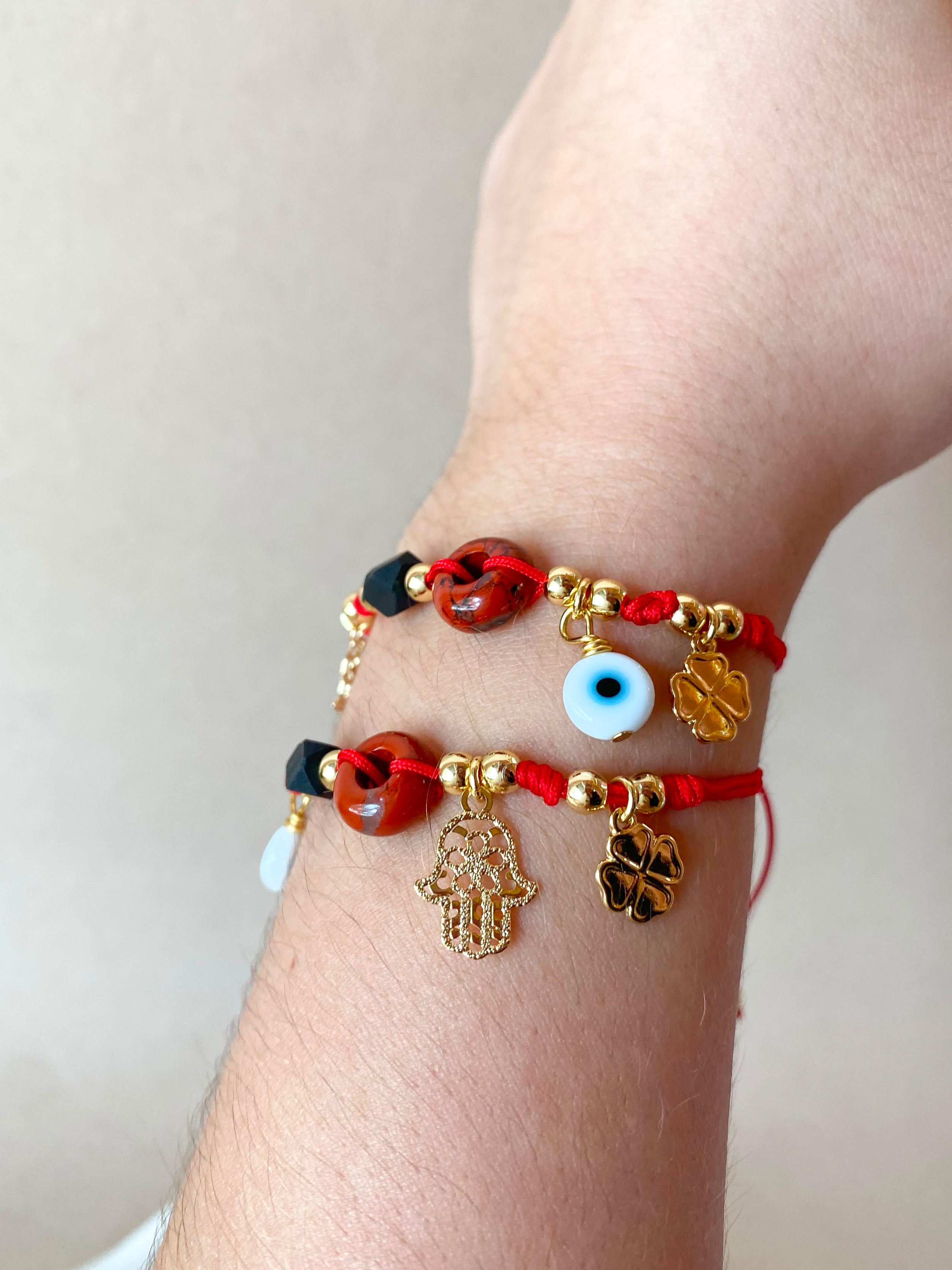 Red Thread Protection Multi Charms Adustable Bracelets