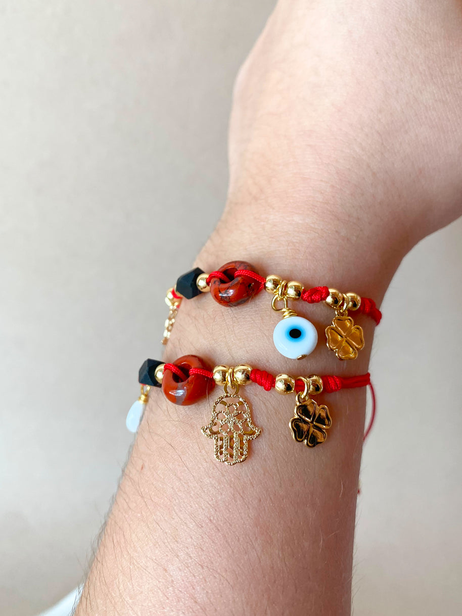 Red Thread Protection Multi Charms Adustable Bracelets