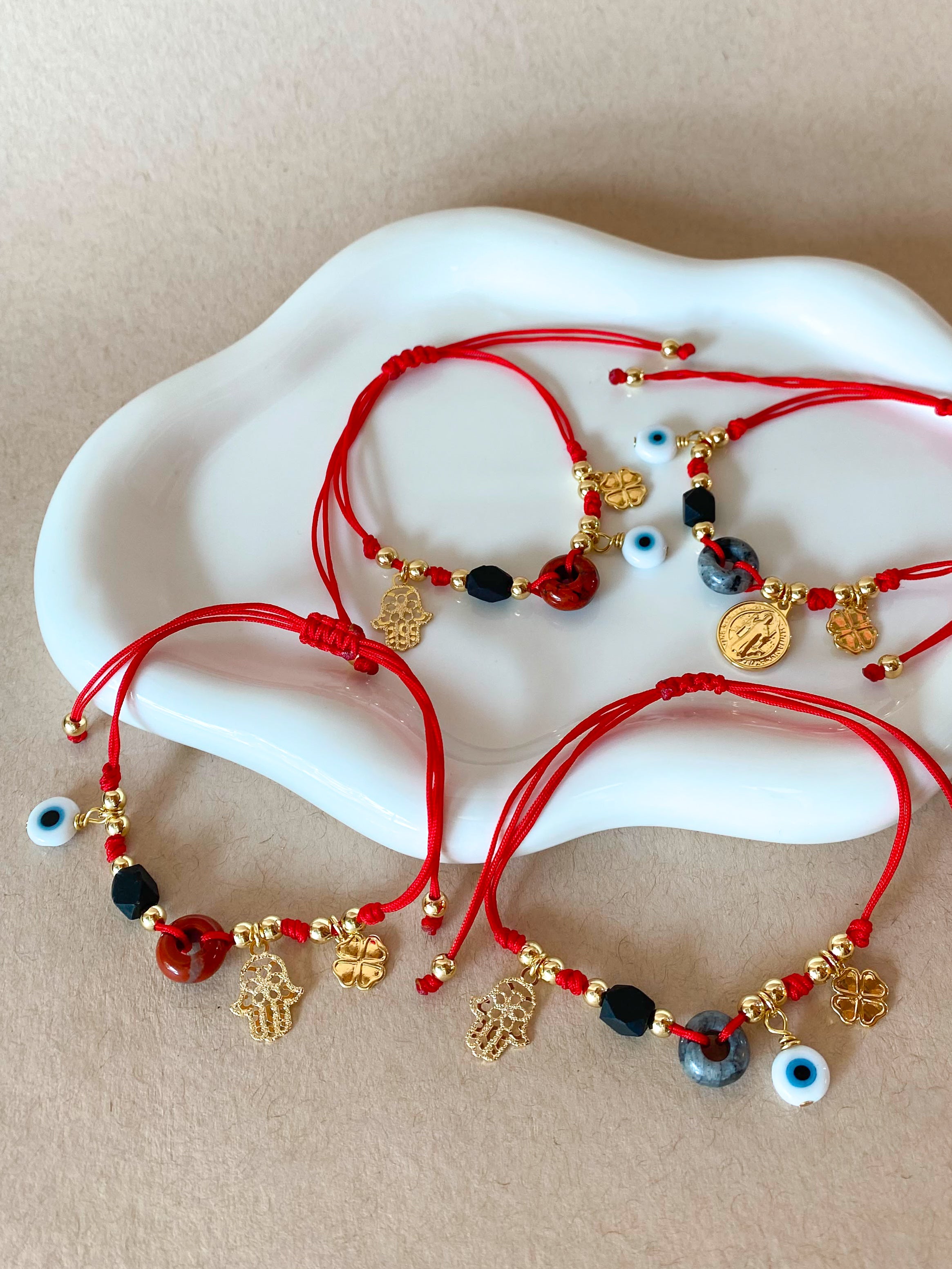 Red Thread Protection Multi Charms Adustable Bracelets