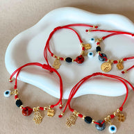 Red Thread Protection Multi Charms Adustable Bracelets