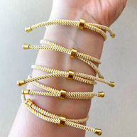 Shiny Heart Cream Adjustable Bracelet