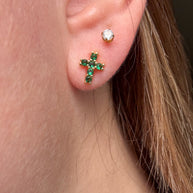 Golden Green Crystal Earrings